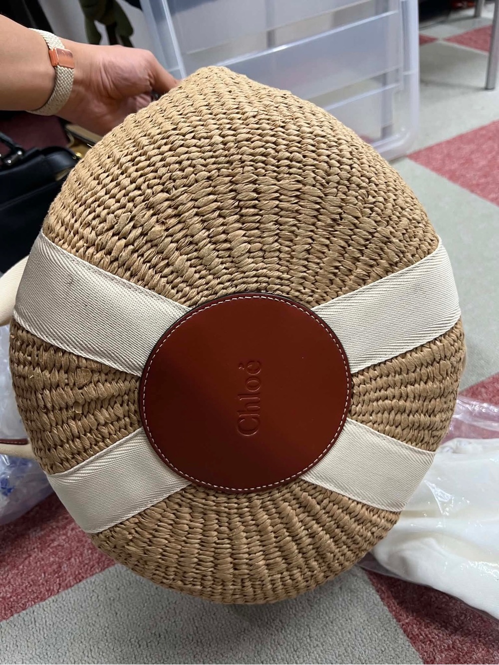 Authentic Chloe x Mifuko Woody Large raffia tote - Picture 6 of 16